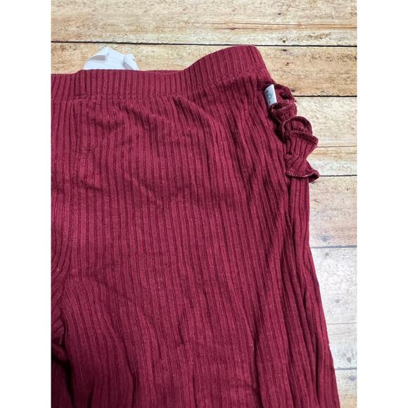 Posh Peanut Maroon Ribbed Ruffle Butt Leggings 3T/4T - Picture 3 of 4